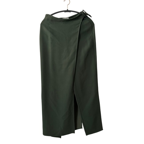 Giorgio Armani Le Collezioni Olive Green Wrap Maxi pants Made in Italy Size 6